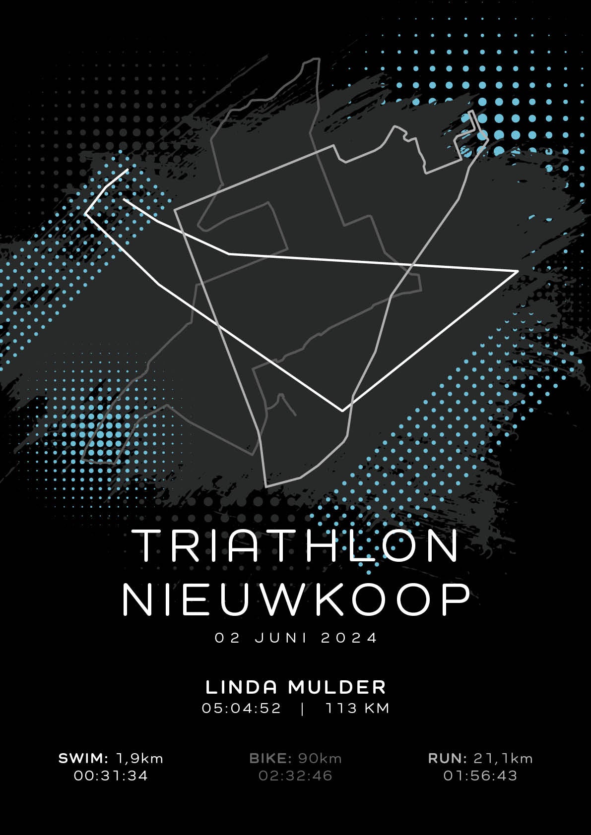 Triathlon Nieuwkoop - Modern Dark - Poster