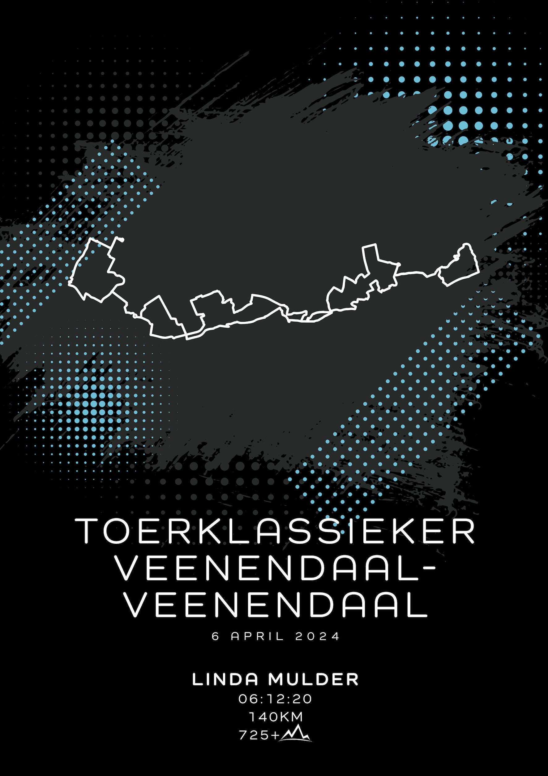 Toerklassieker Veenendaal-Veenendaal 140KM I Modern Dark I Poster