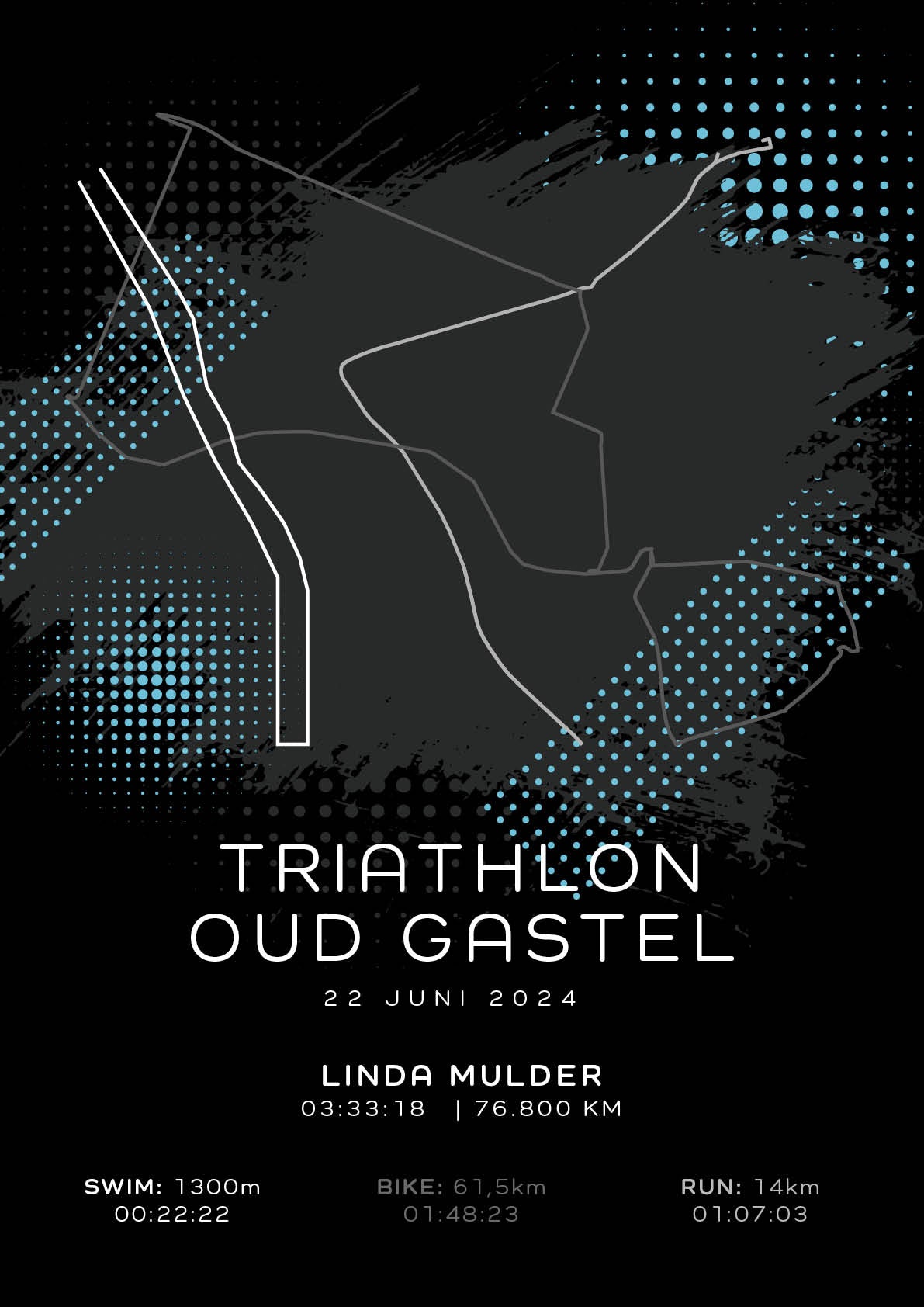 Triathlon Oud Gastel - Modern Dark - Poster