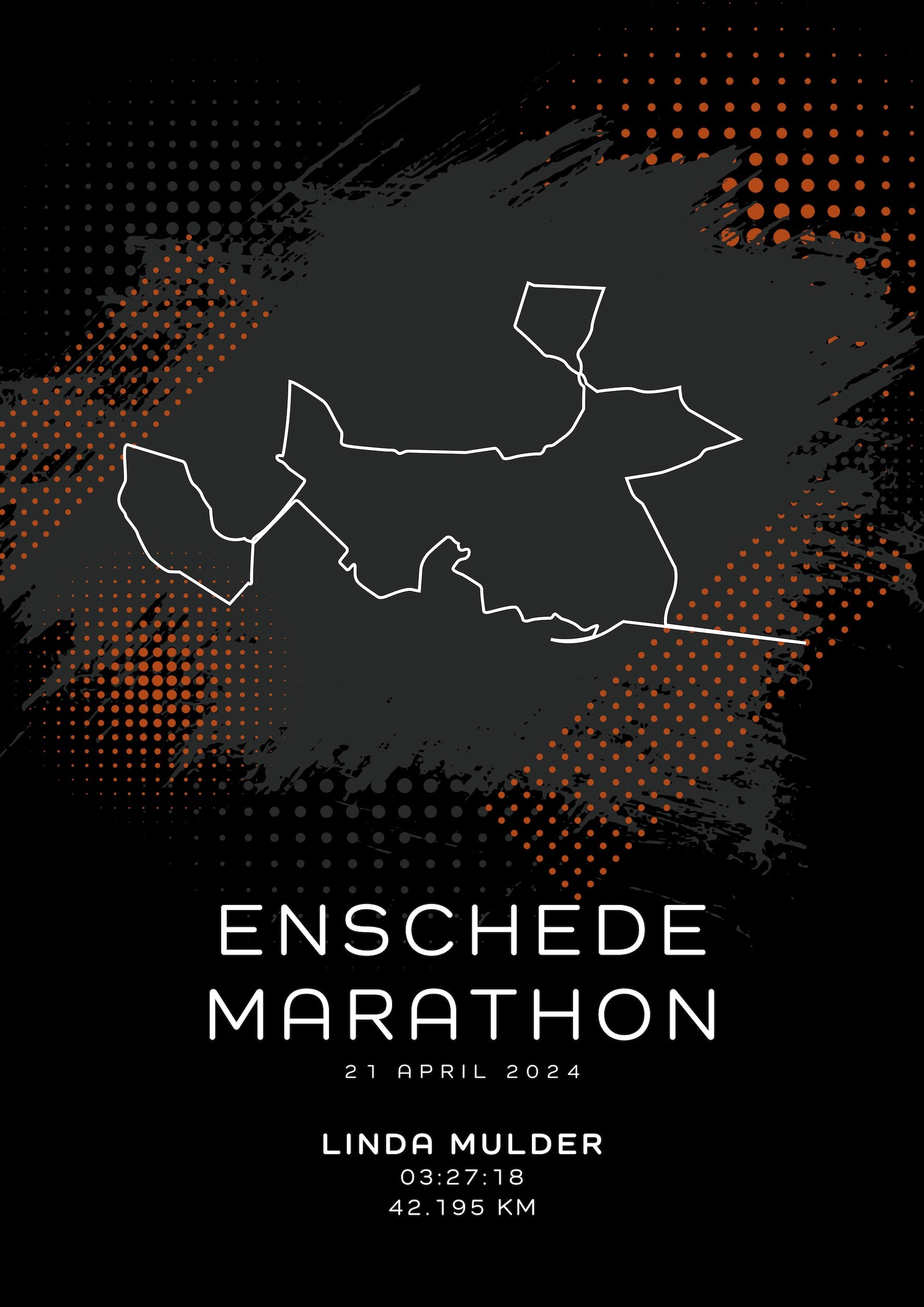 Enschede Marathon 2024 - Modern Dark - Poster