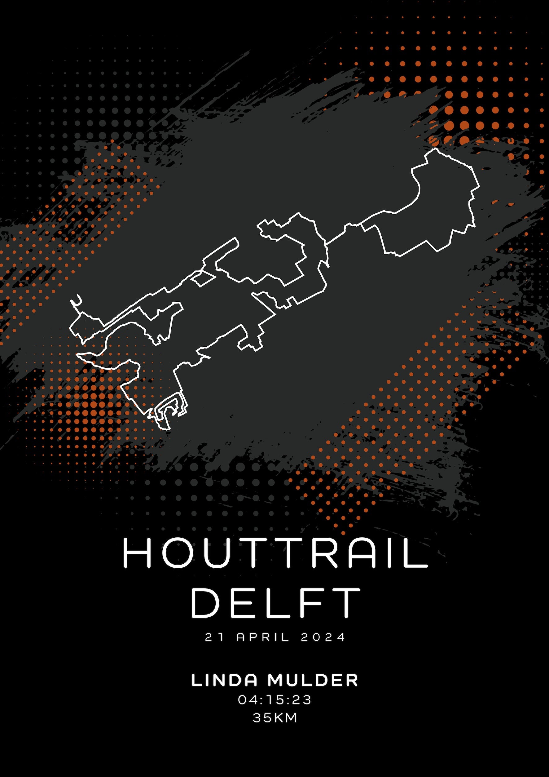 Houttrail Delft - Modern Dark - Poster