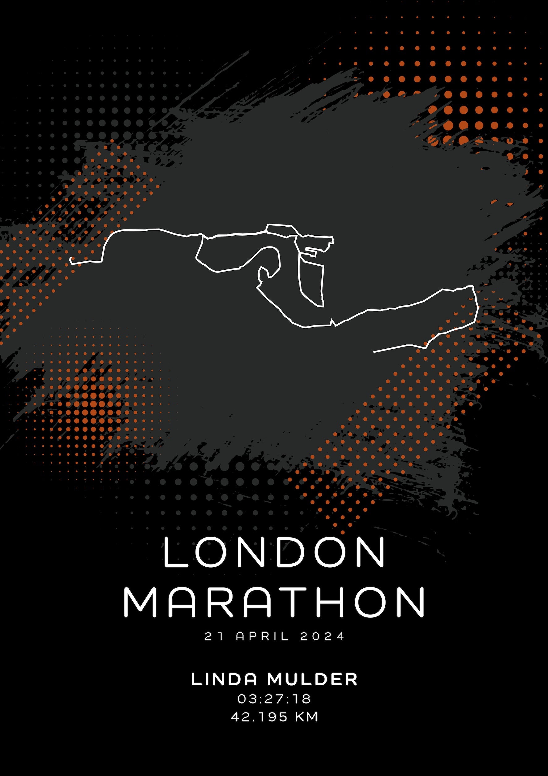 London Marathon - Modern Dark - Poster