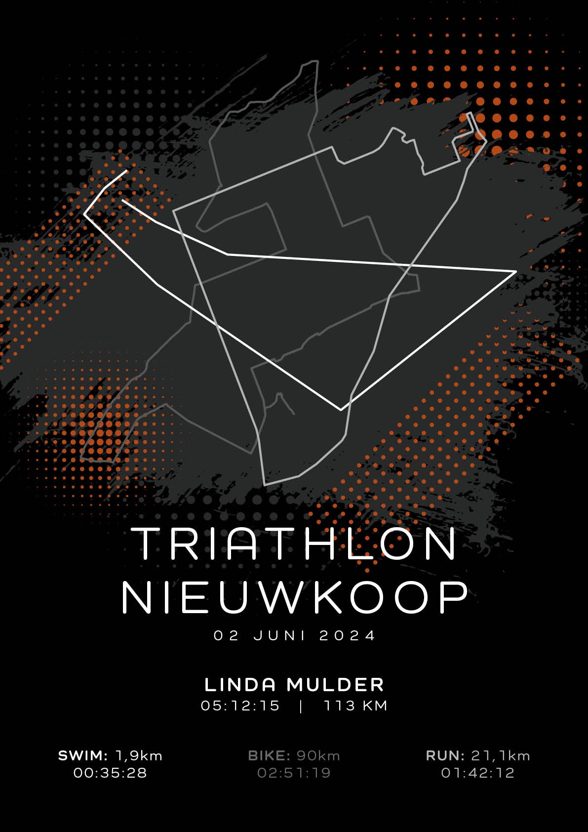 Triathlon Nieuwkoop - Modern Dark - Poster