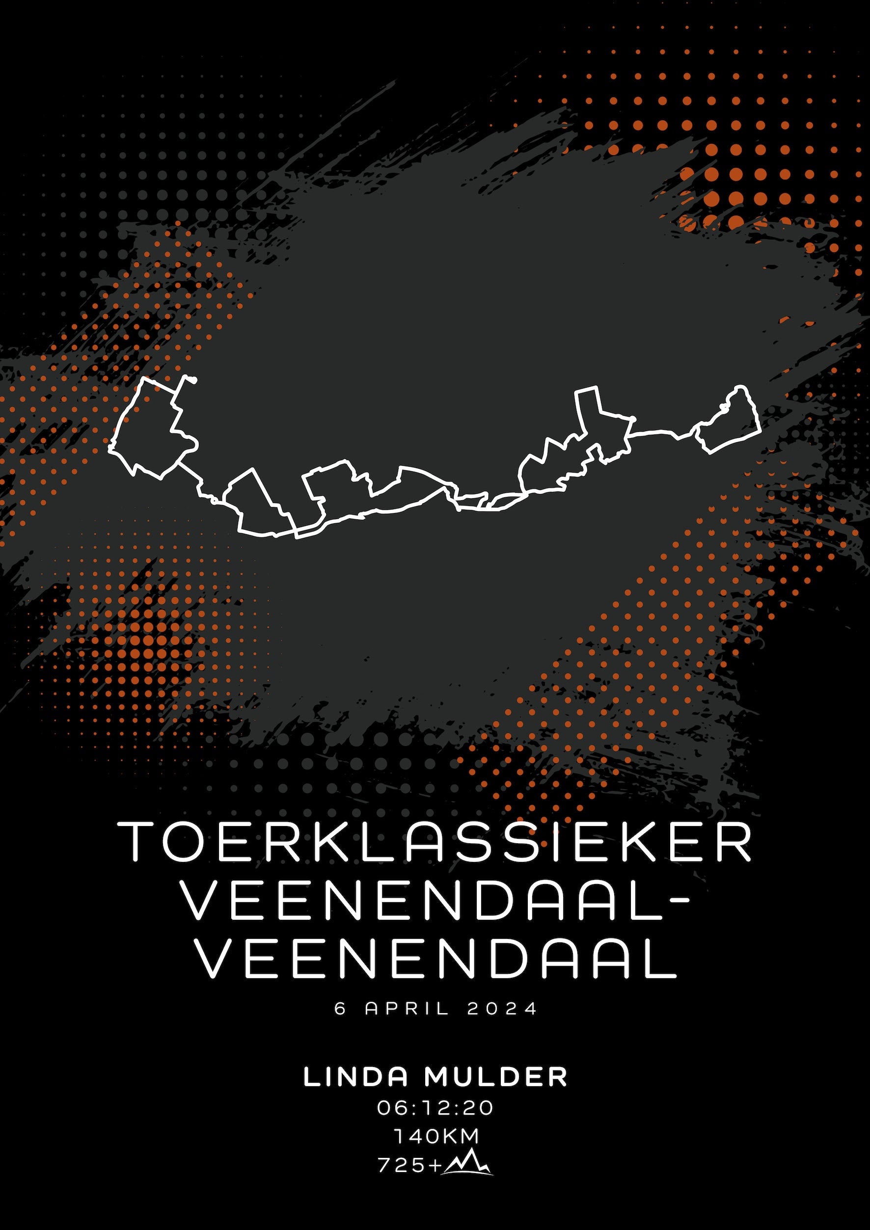 Toerklassieker Veenendaal-Veenendaal 140KM I Modern Dark I Poster