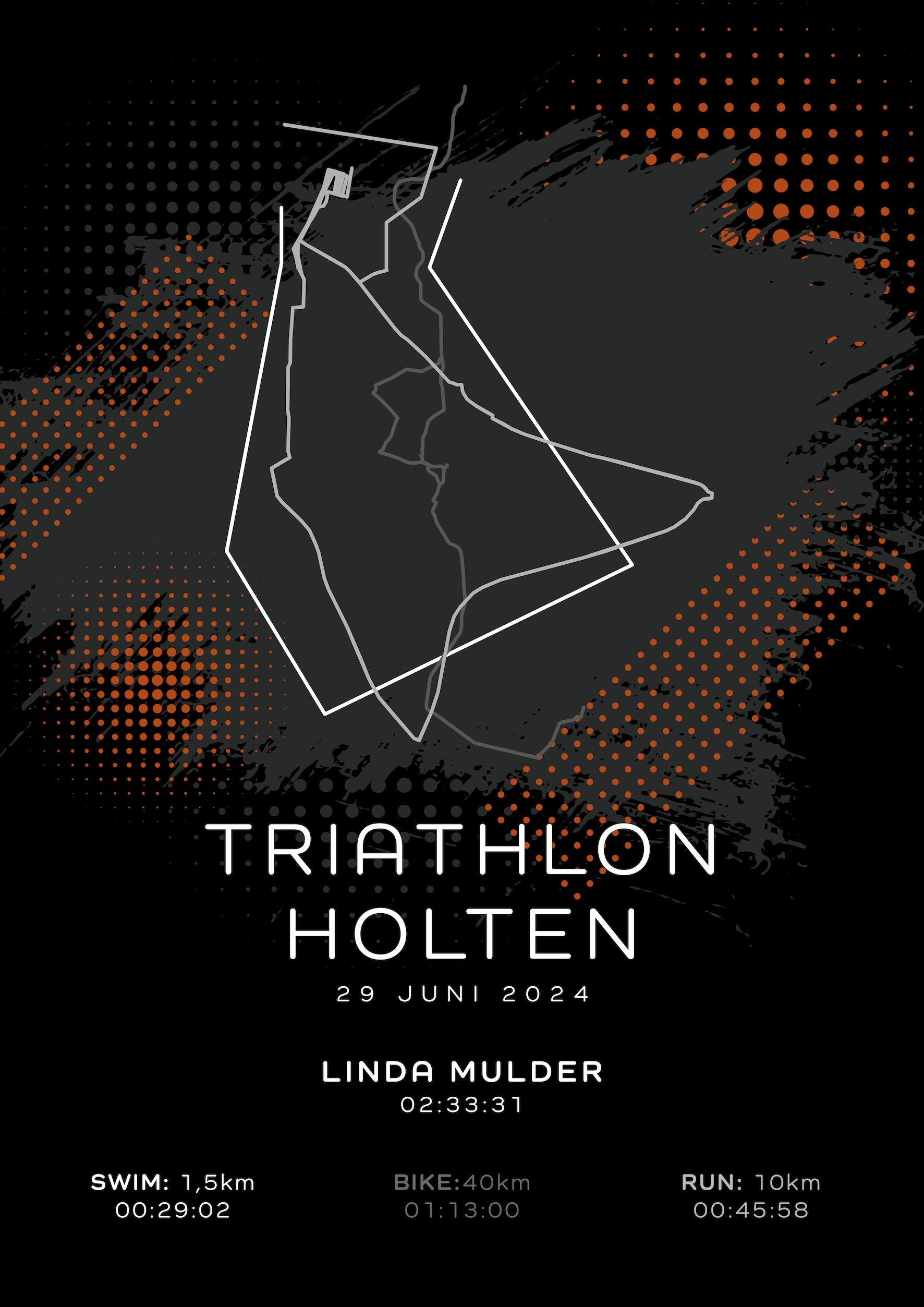 Triathlon Holten - Modern Dark - Poster