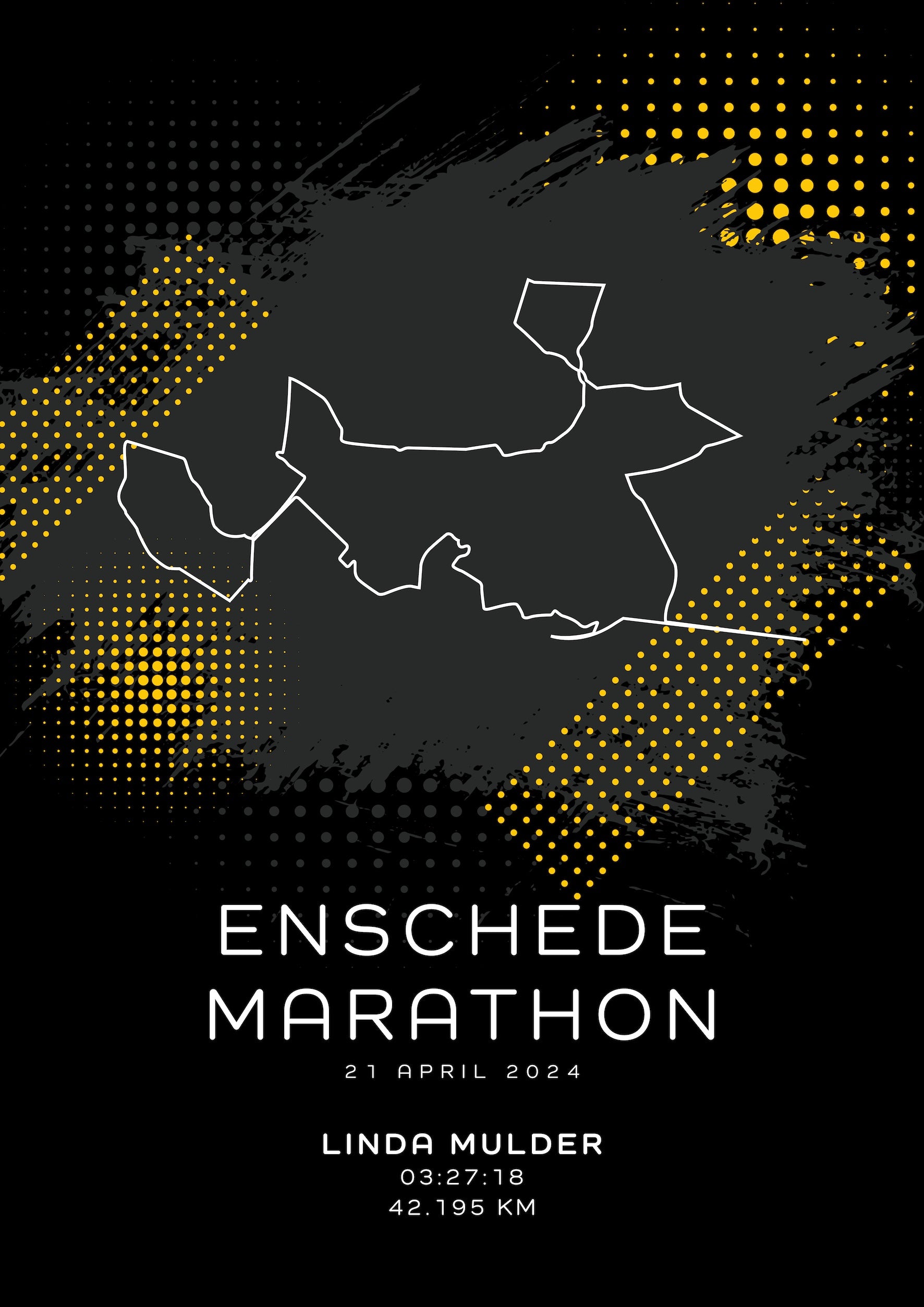 Enschede Marathon 2024 - Modern Dark - Poster