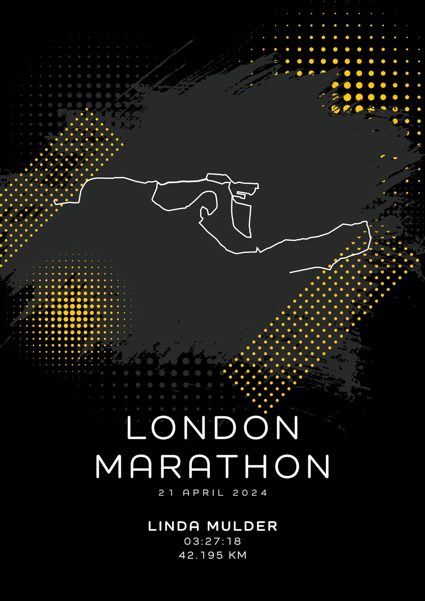 London Marathon - Modern Dark - Poster