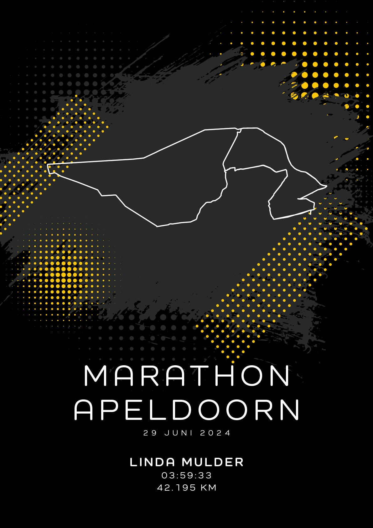 Marathon Apeldoorn - Modern Dark - Poster