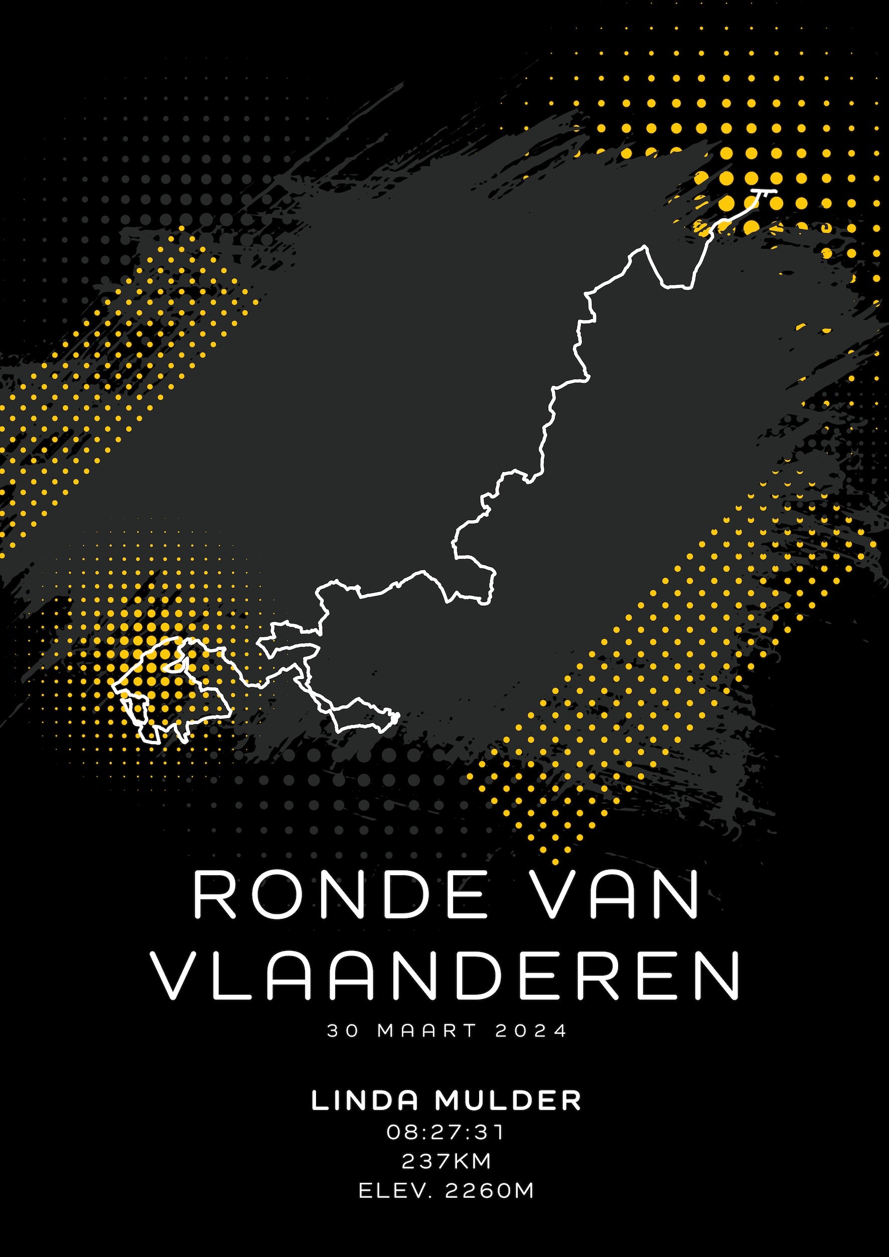 Ronde van Vlaanderen 2024 - Modern Dark - Poster