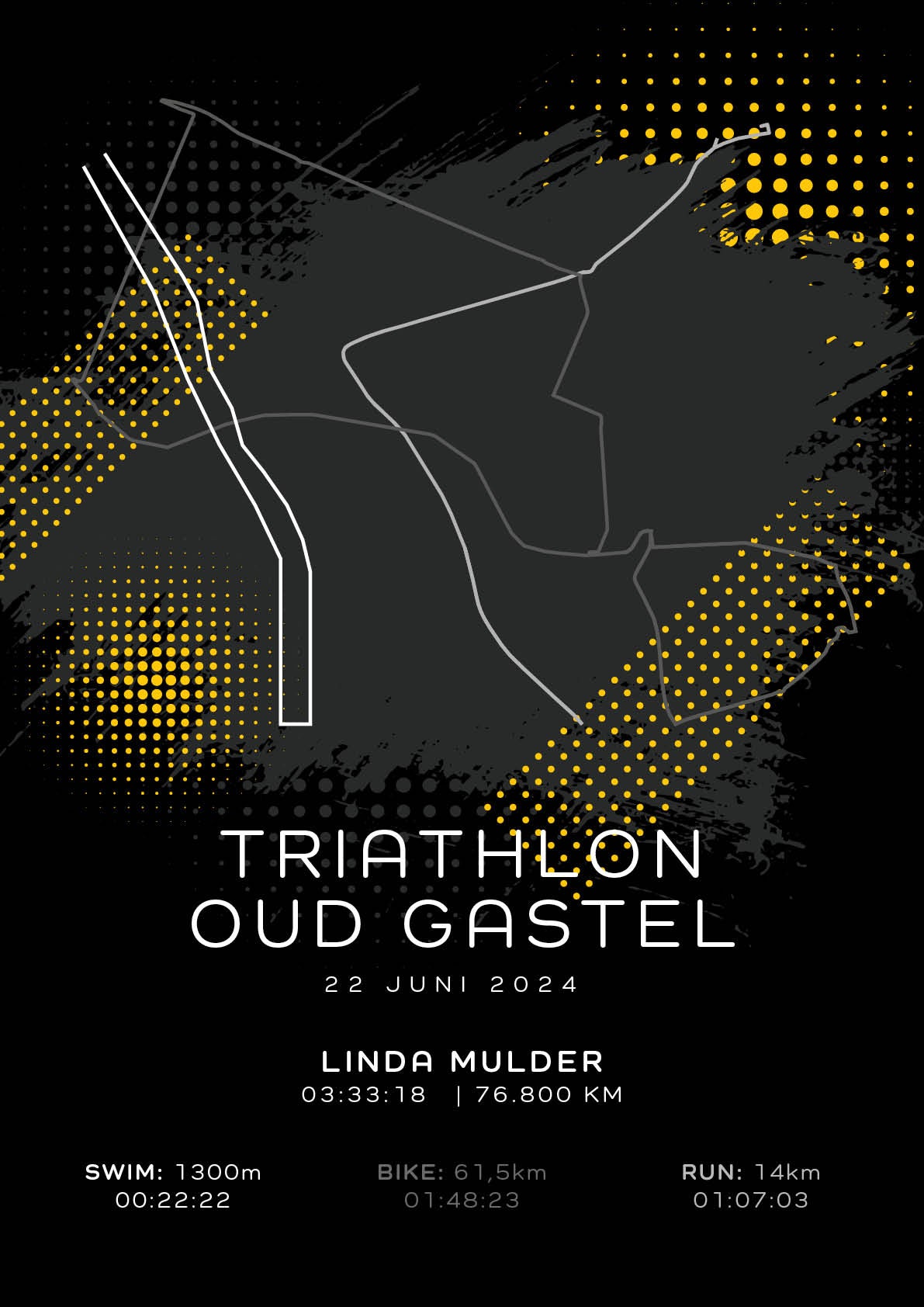 Triathlon Oud Gastel - Modern Dark - Poster