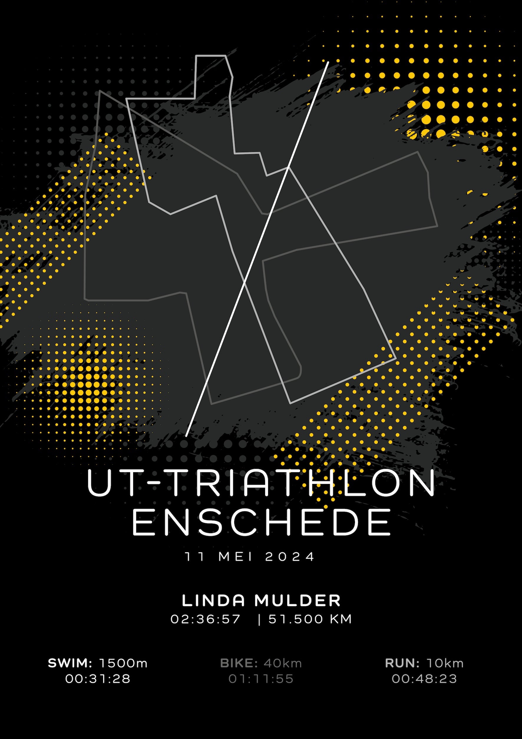 UT-Triathlon Enschede 2024 - Modern Dark - Poster