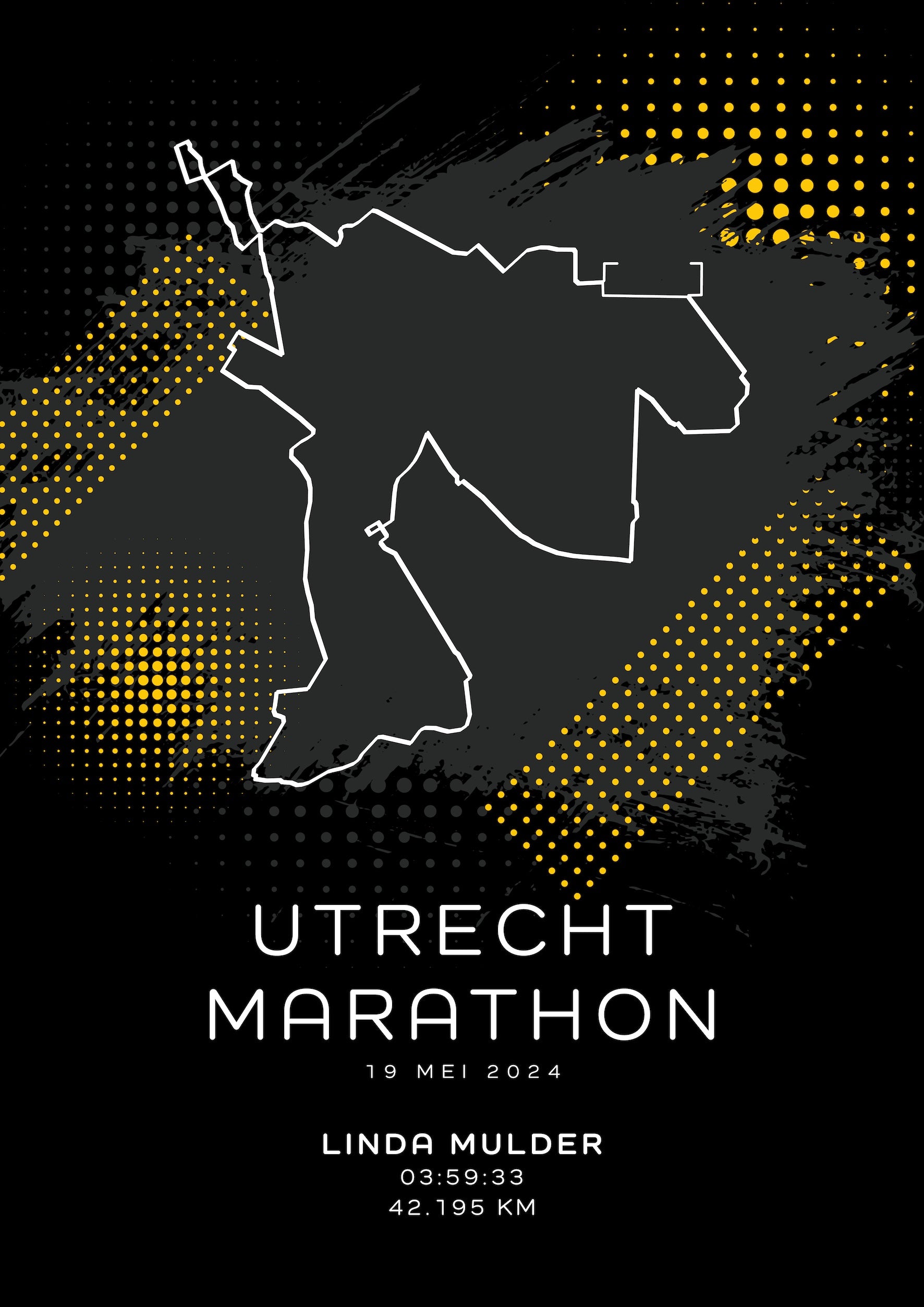Utrecht Marathon - Modern Dark - Poster