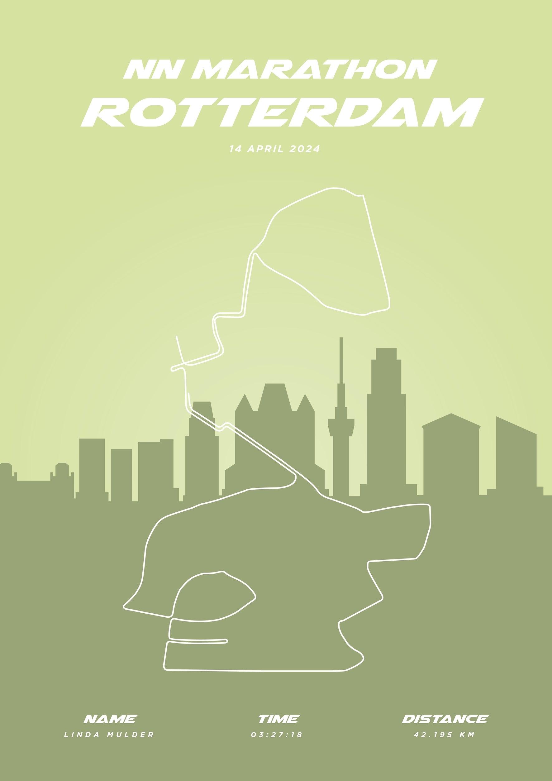 NN Marathon Rotterdam - Pastel Skyline - Poster