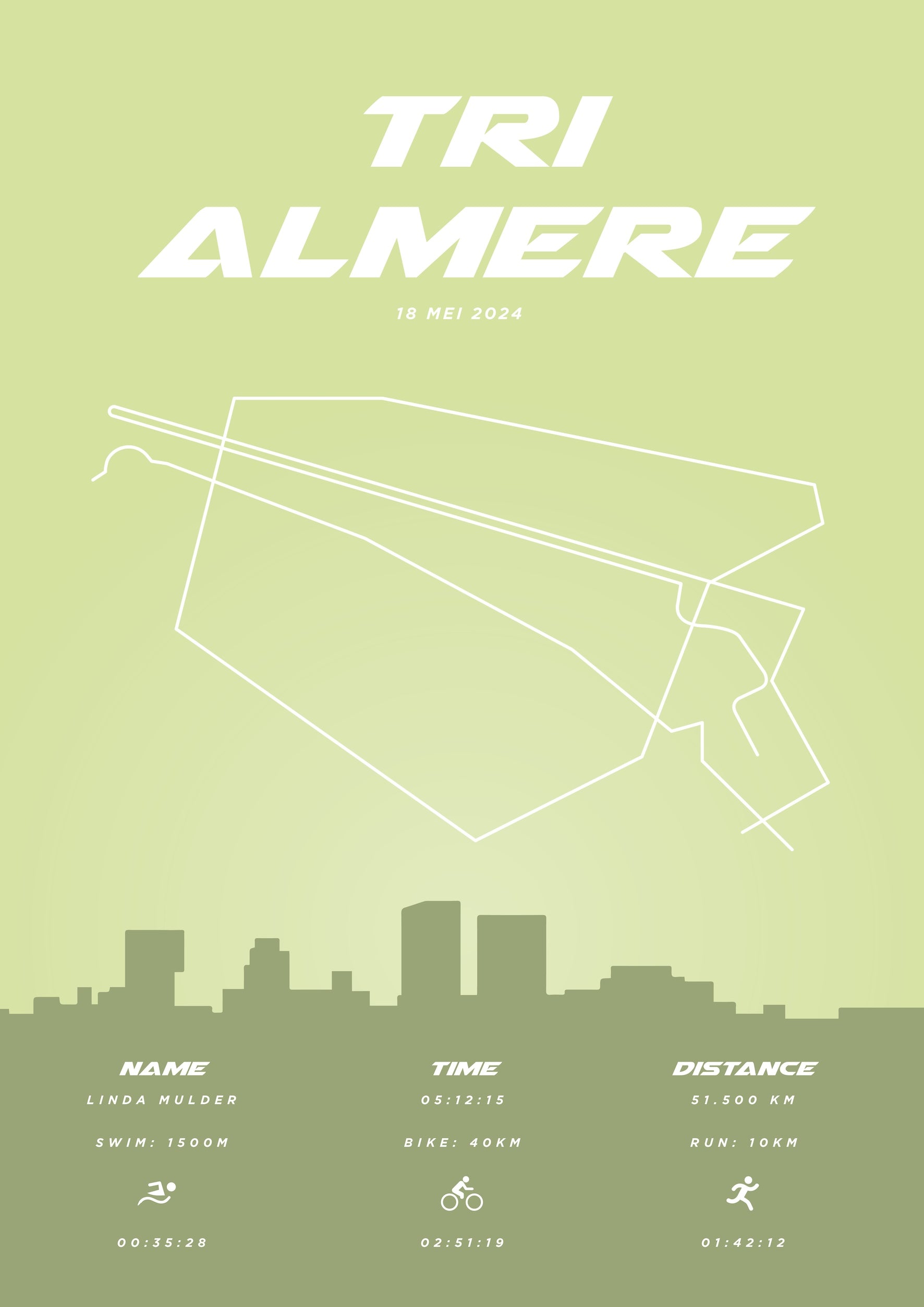 Tri Almere 2025 I Pastel Skyline I Poster
