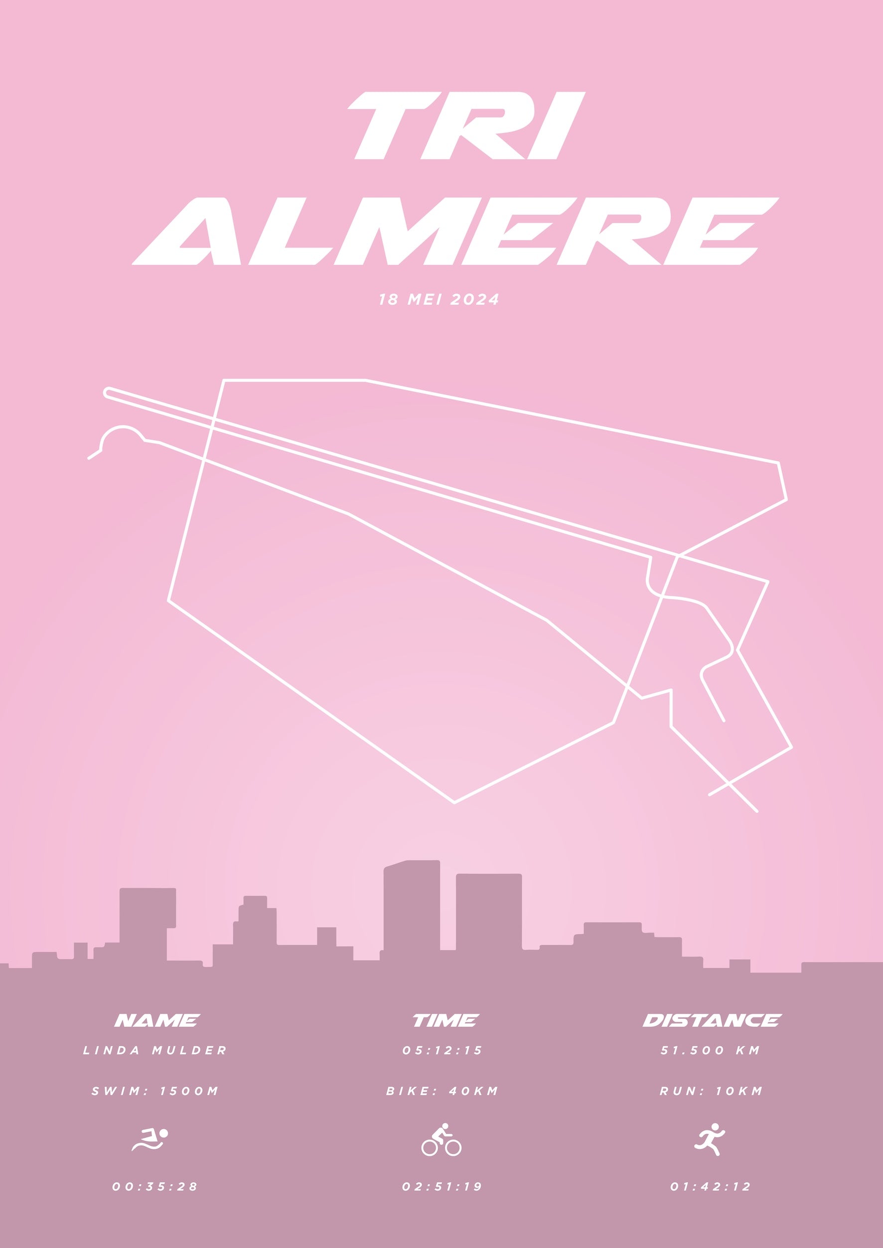 Tri Almere - Pastel Skyline - Poster