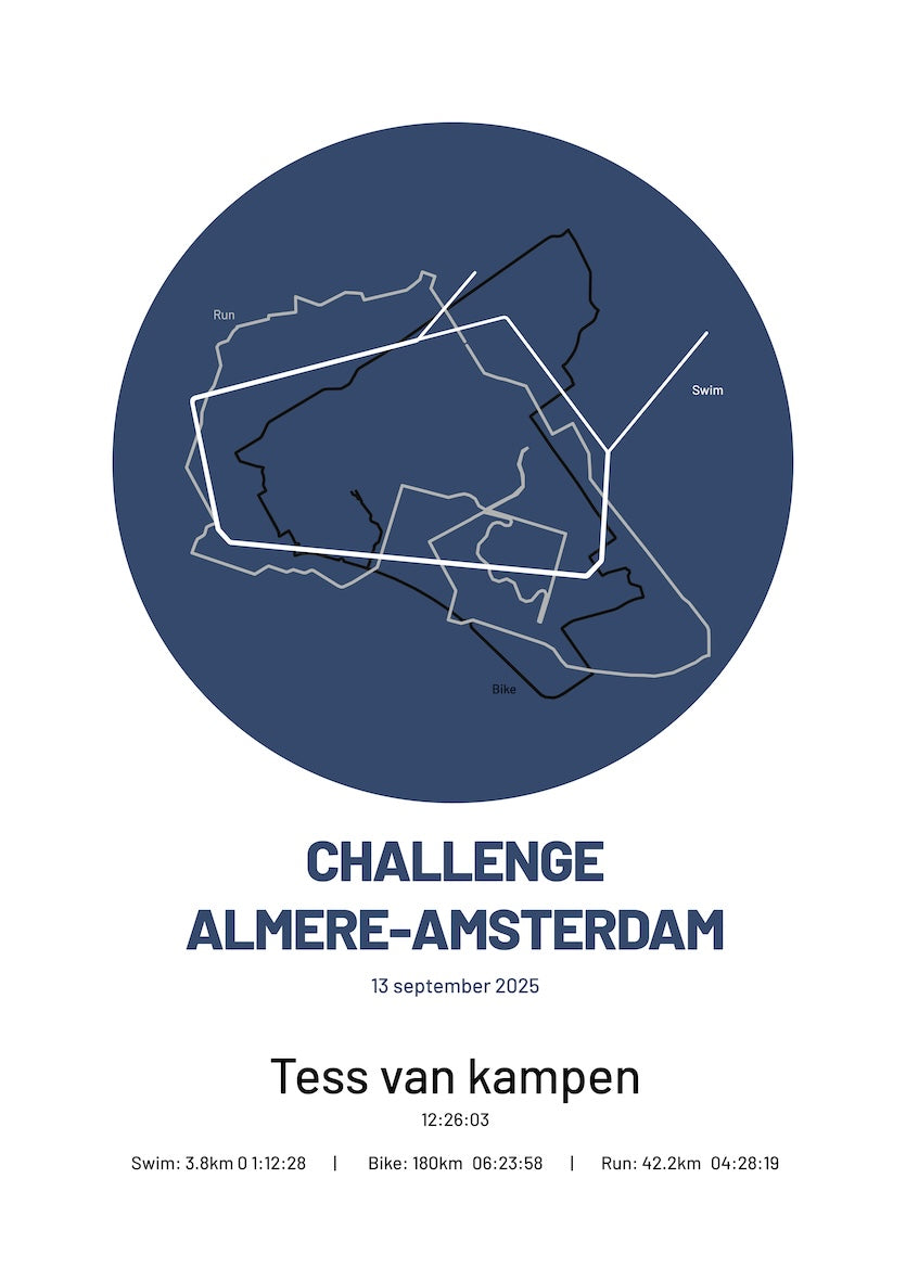 Poster met naam I Challenge Almere-Amsterdam 2025 I Simply Stylish