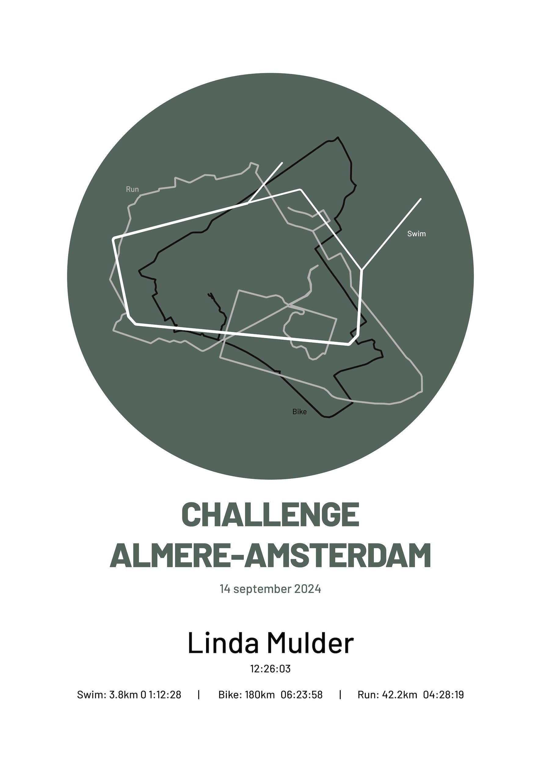 Poster met naam I Challenge Almere-Amsterdam 2024 I Simply Stylish