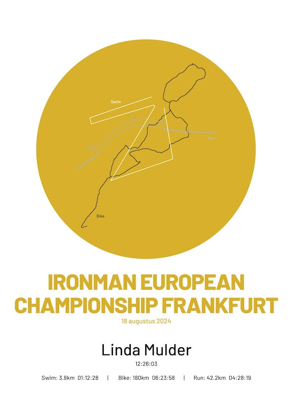 Poster met naam I Ironman European Championship Frankfurt 2024 I Simply Stylish