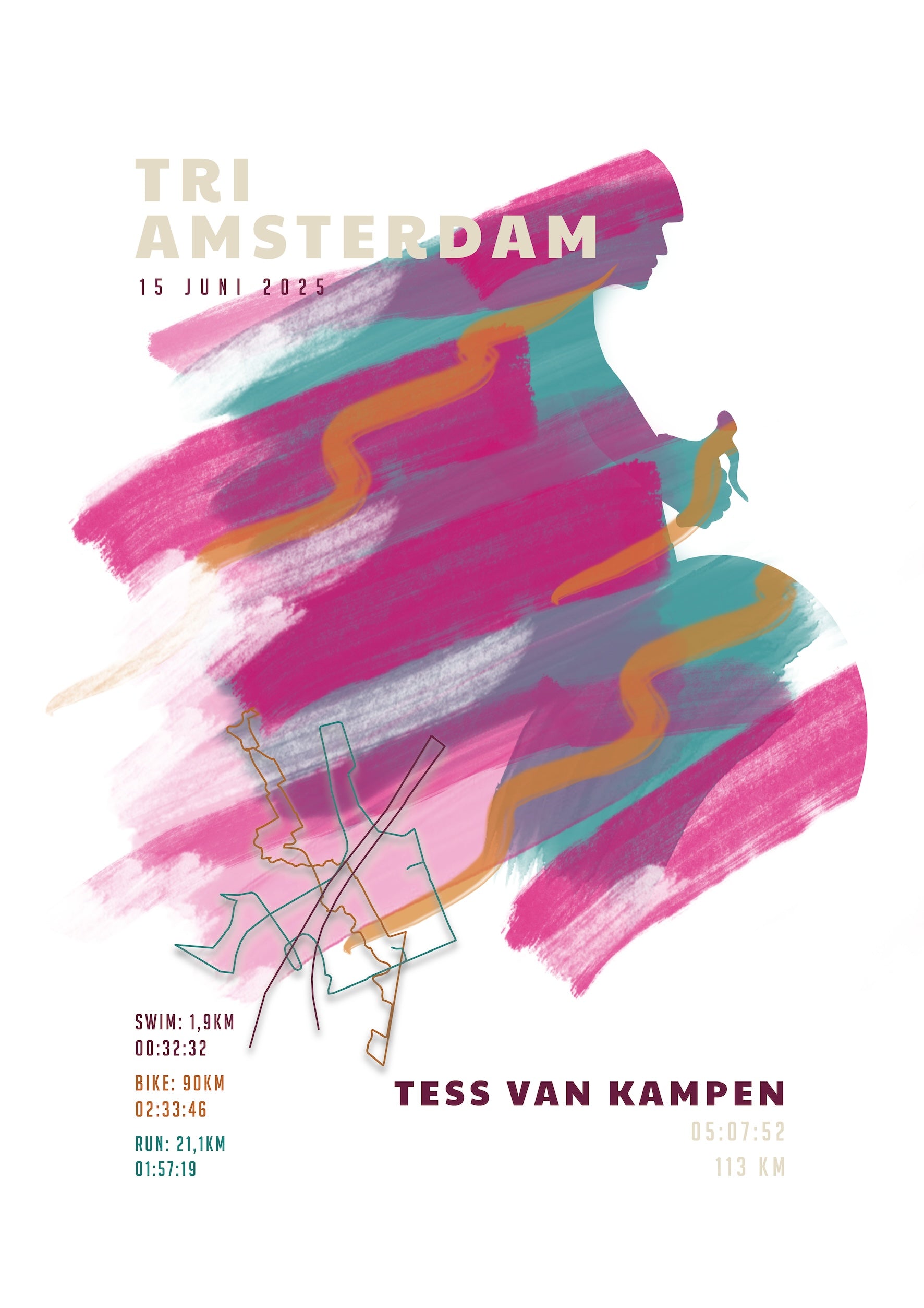 Tri Amsterdam 2025 I Sportive Art I Poster