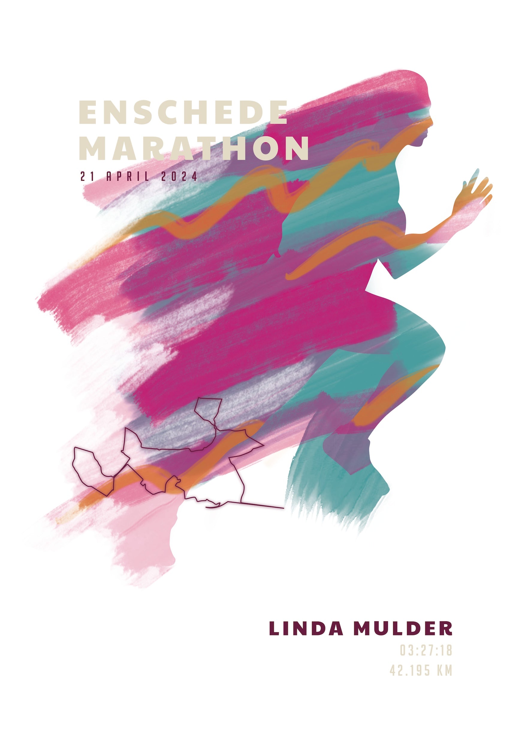 Enschede Marathon 2024 - Sportive Art - Poster
