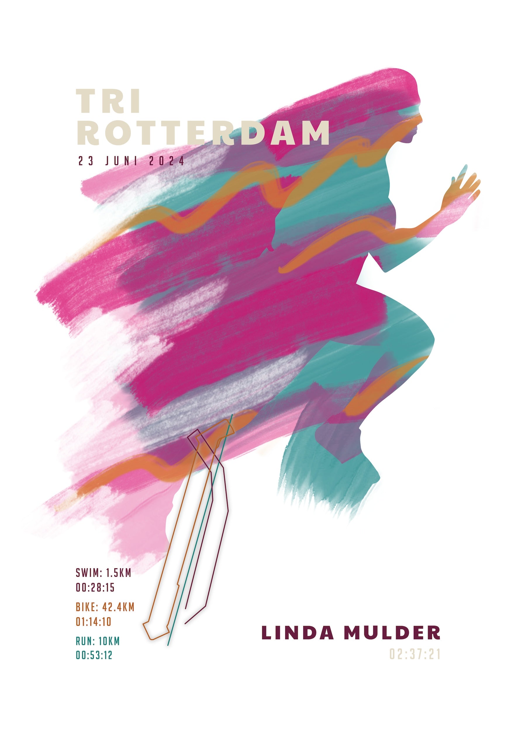 Tri Rotterdam - Sportive Art - Poster