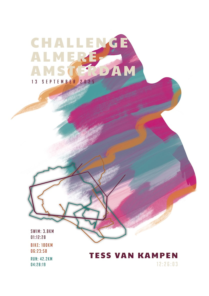 Poster met naam I Challenge Almere-Amsterdam 2025 I Sportive Art
