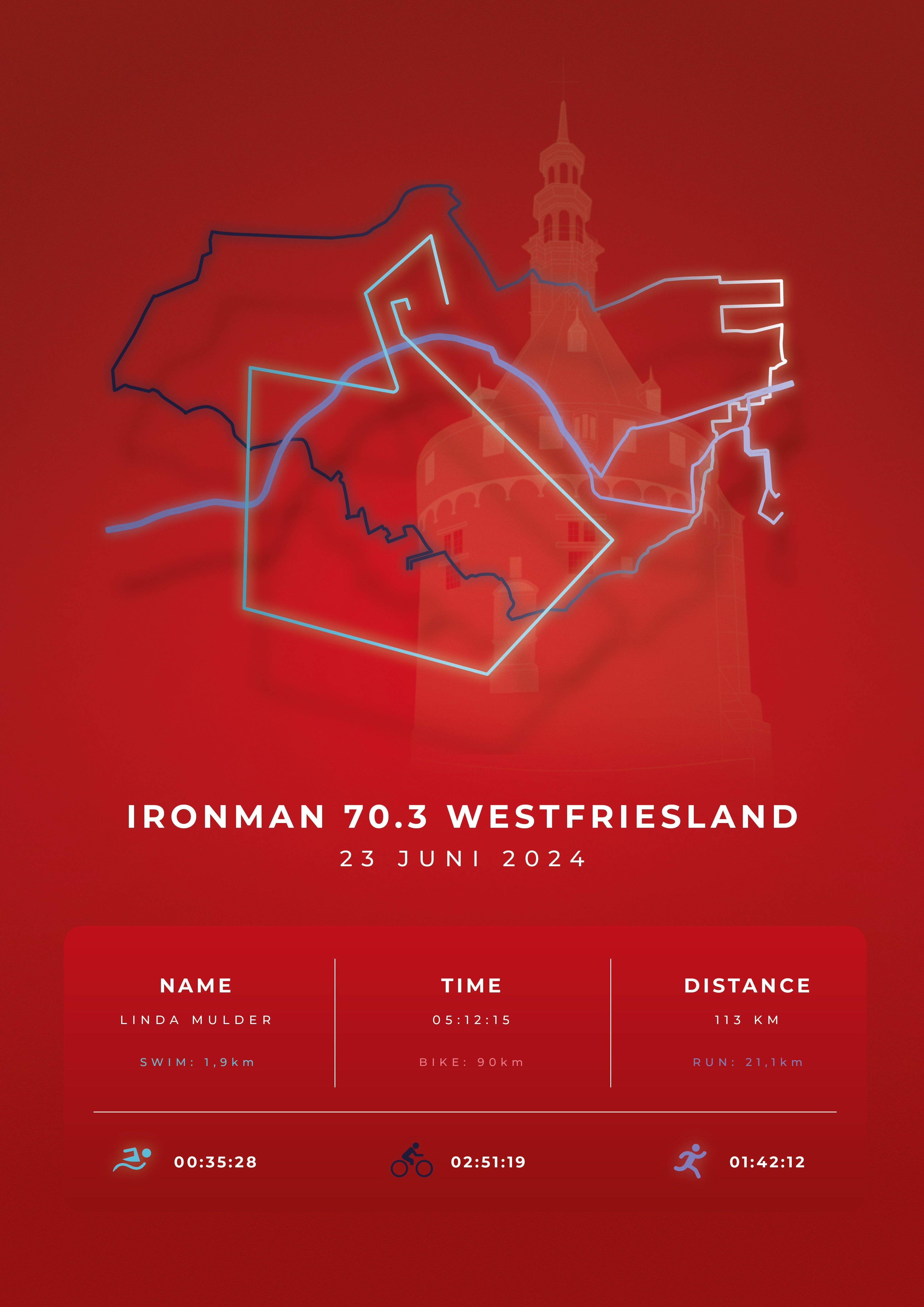 Ironman 70.3 Westfriesland - Stylish Landmark - Poster