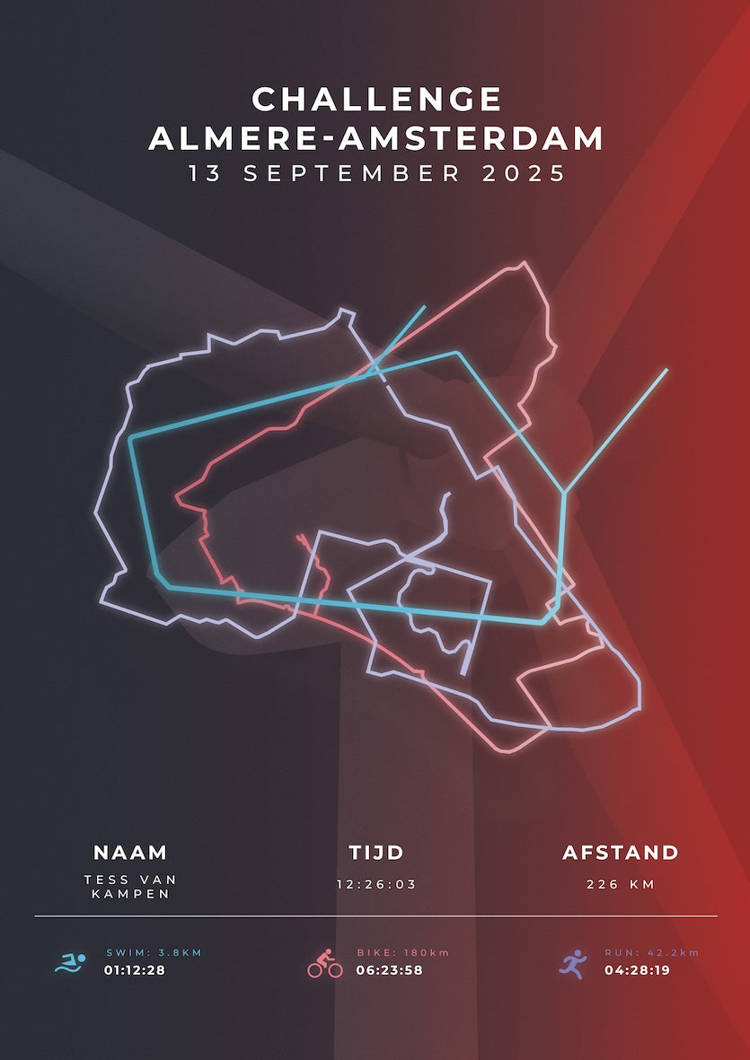 Poster met naam I Challenge Almere-Amsterdam 2025 I Stylish Landmark