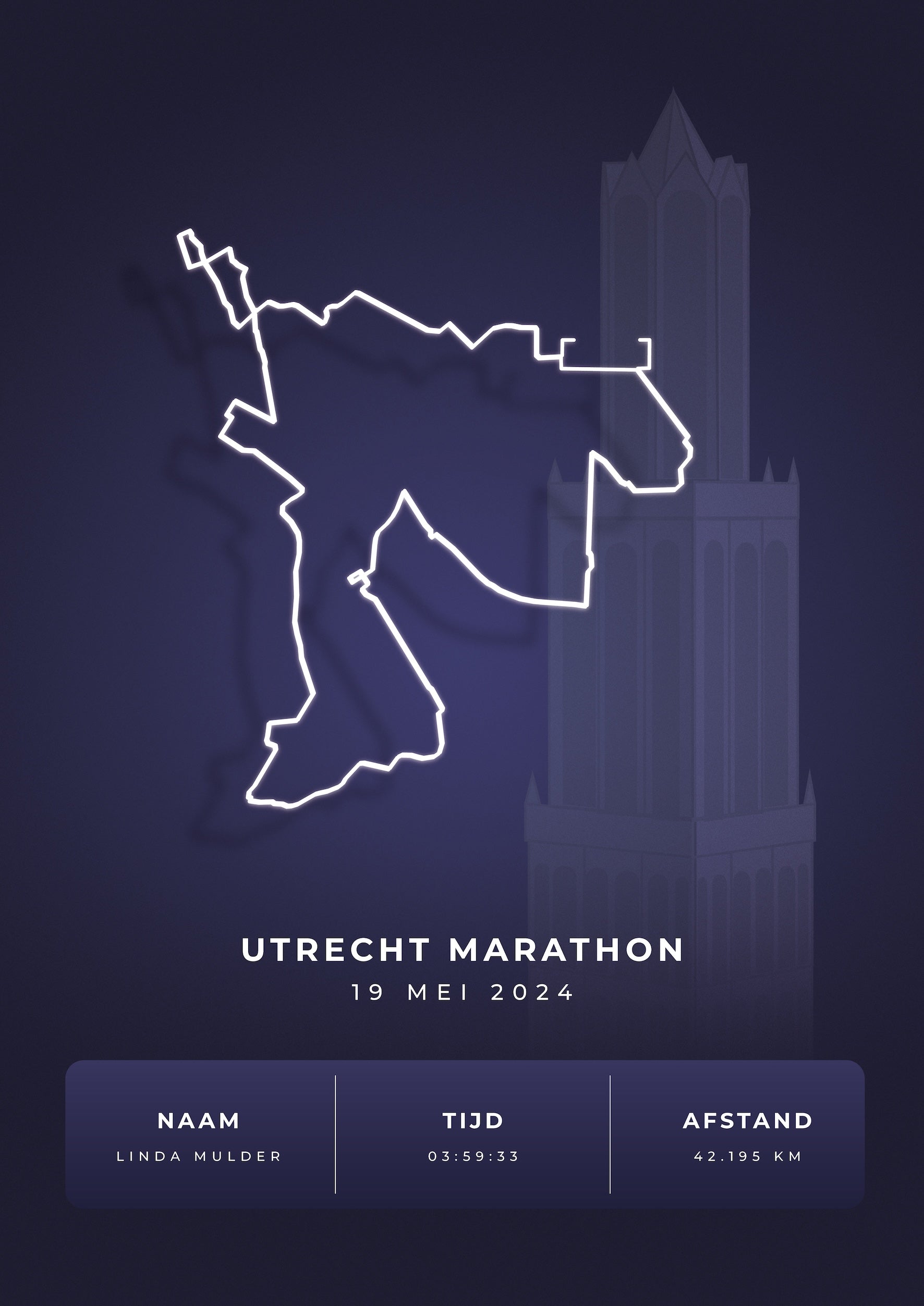 Utrecht Marathon - Stylish Landmark - Poster