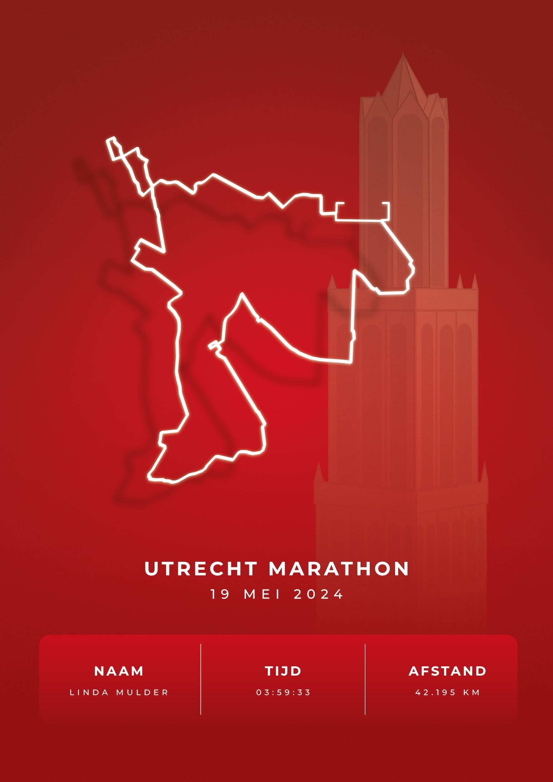 Utrecht Marathon - Stylish Landmark - Poster