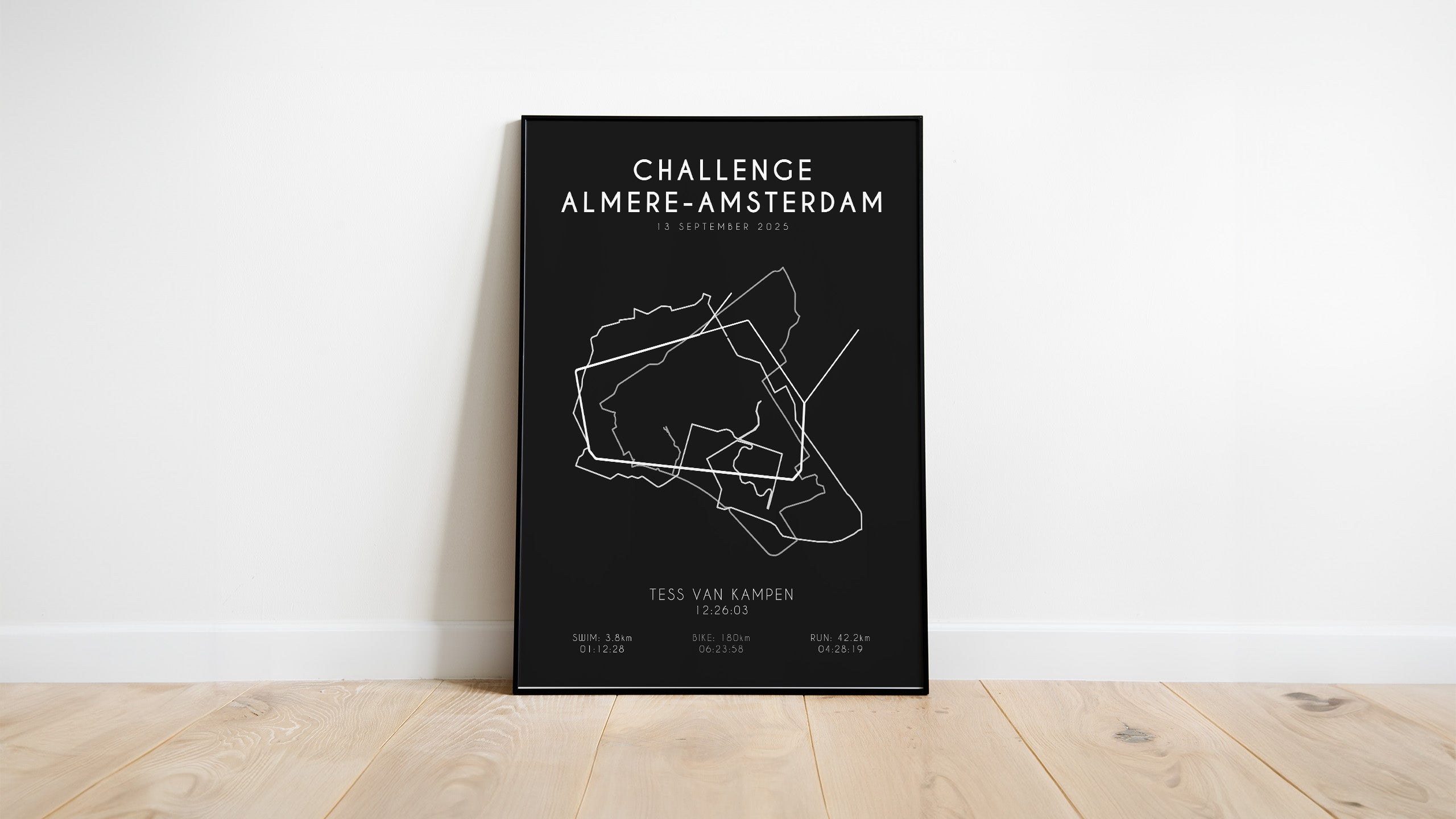 Poster met naam I Challenge Almere-Amsterdam 2025 I Black Elegance